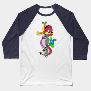 Red dragon and dagger Baseball T-Shirt